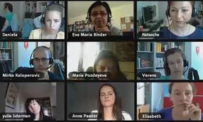 LV-Leiterinnen und Teilnehmerinnen und Teilnehmer im virtuellen Unterrichtsraum von Adobe Connect.