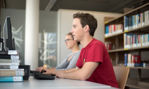Studierende arbeiten am Computer