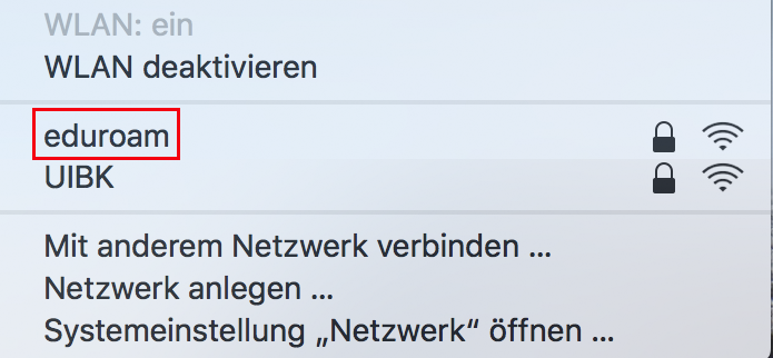 4 - Auswahl Netzwerk eduroam