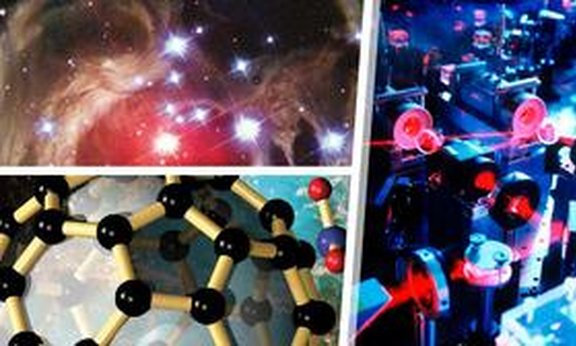 Laser, stilisierte Moleküle, Sterne