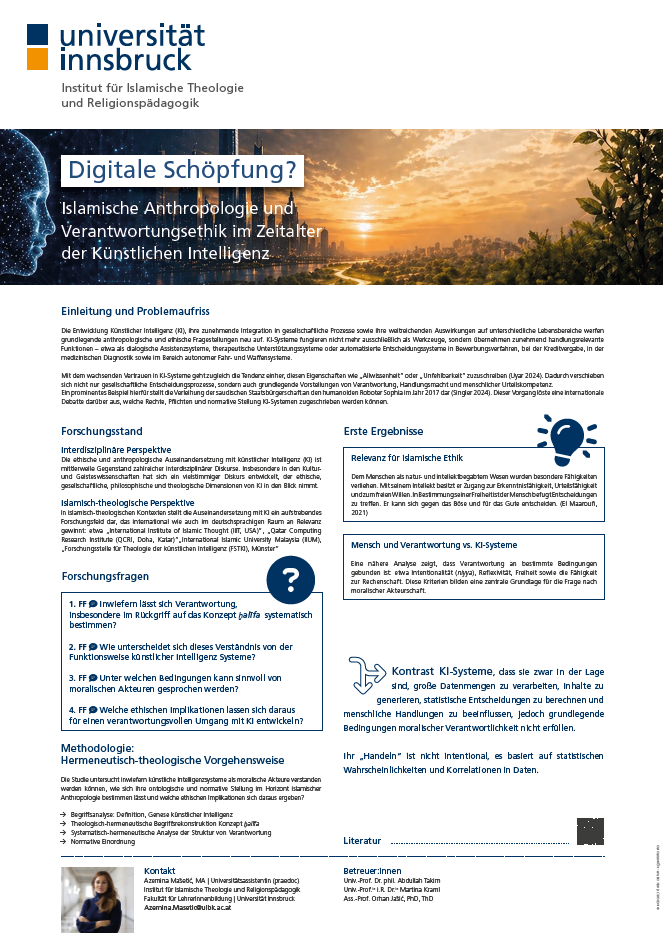 Plakat zur Dissertation von Azemina Masetic, Thema zusammengefasst