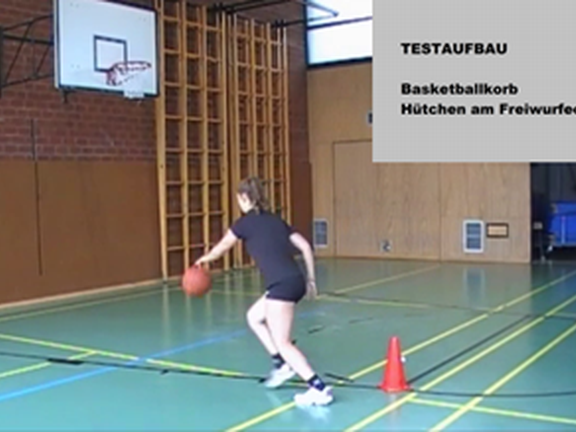 Abb. 2: Testaufbau Basketball (Linkshänderin)