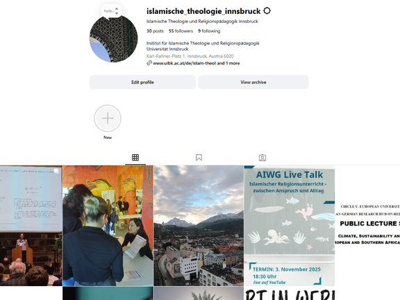 Screenshot der Instagram-Seite des Instituts