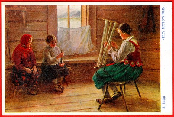 Poland, winding yarn