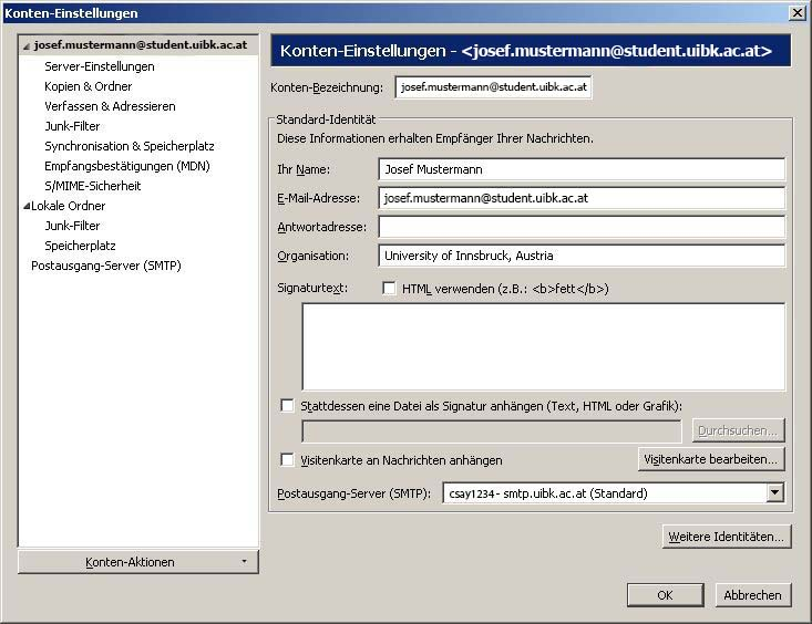 Konto Einstellungen bearbeiten 2