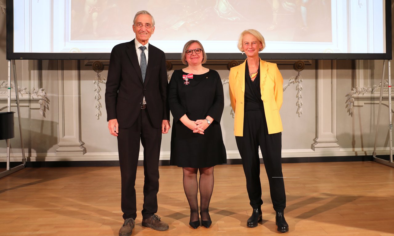 Gruppenfoto mit drei Personen