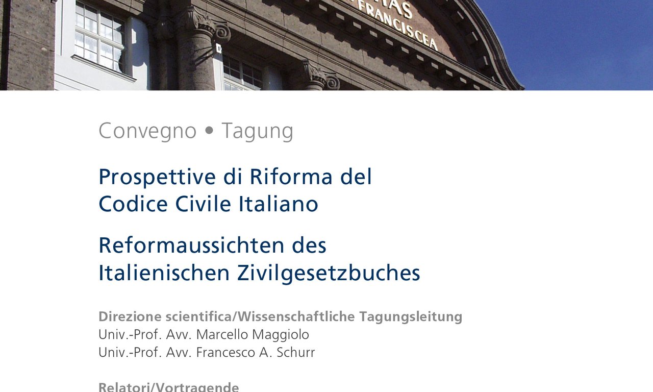 Prospettive di Riforma Reformaussichten Codice Civile