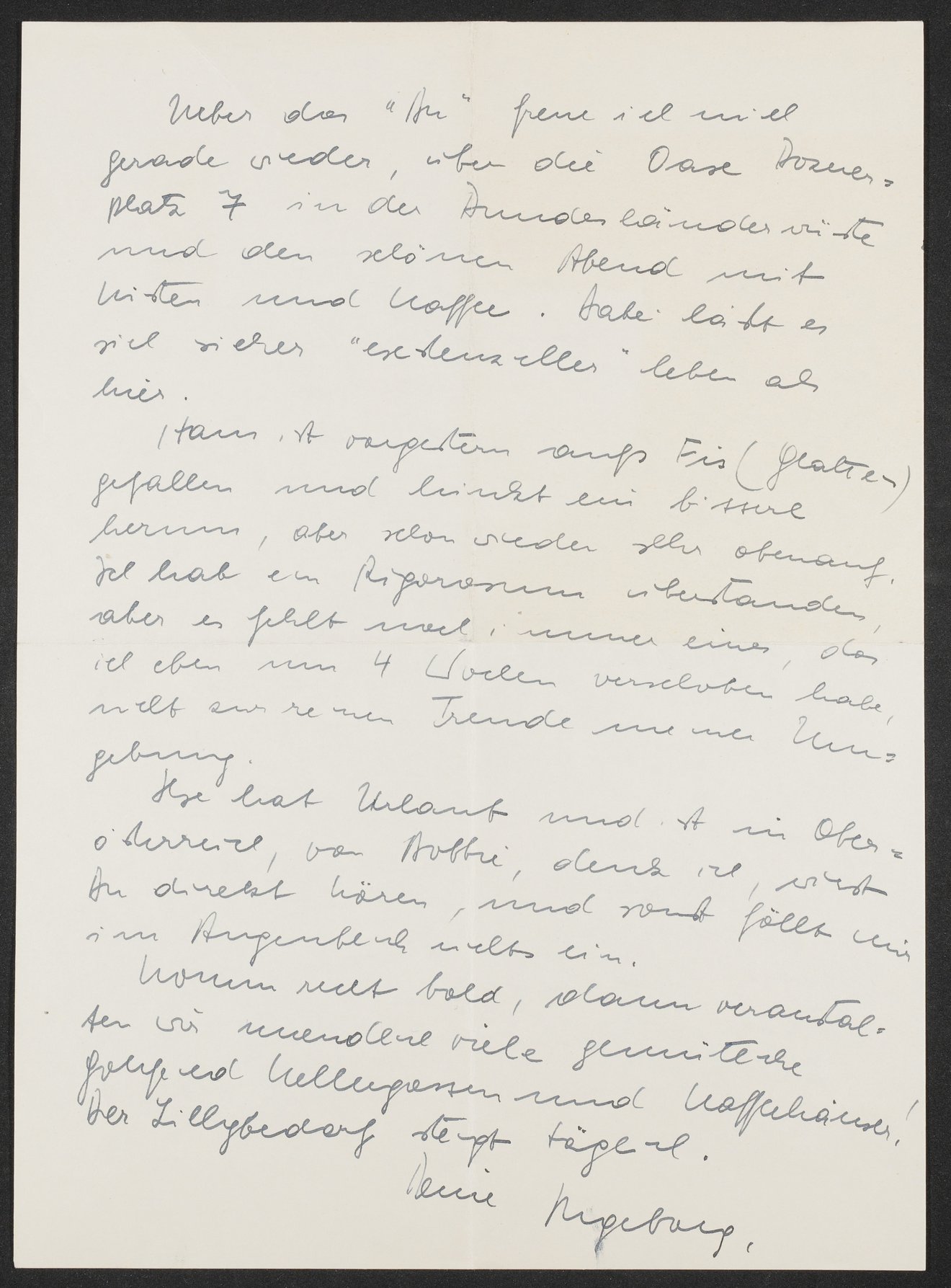 Brief von Ingeborg Bachmann an Lilly von Sauter