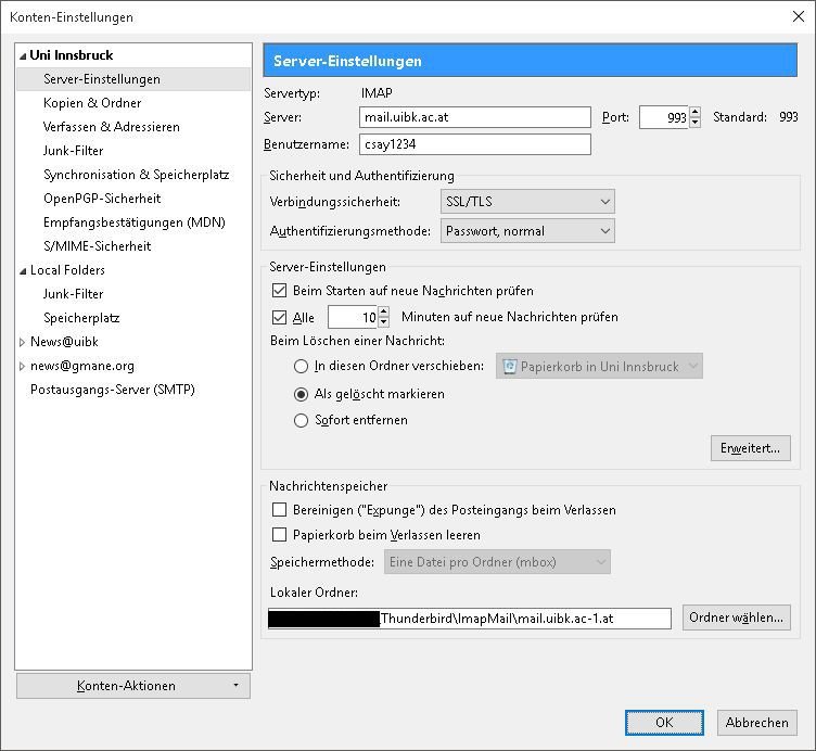 Server Einstellungen
