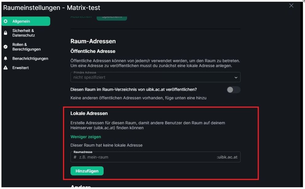 Raum teilen mit Server ID