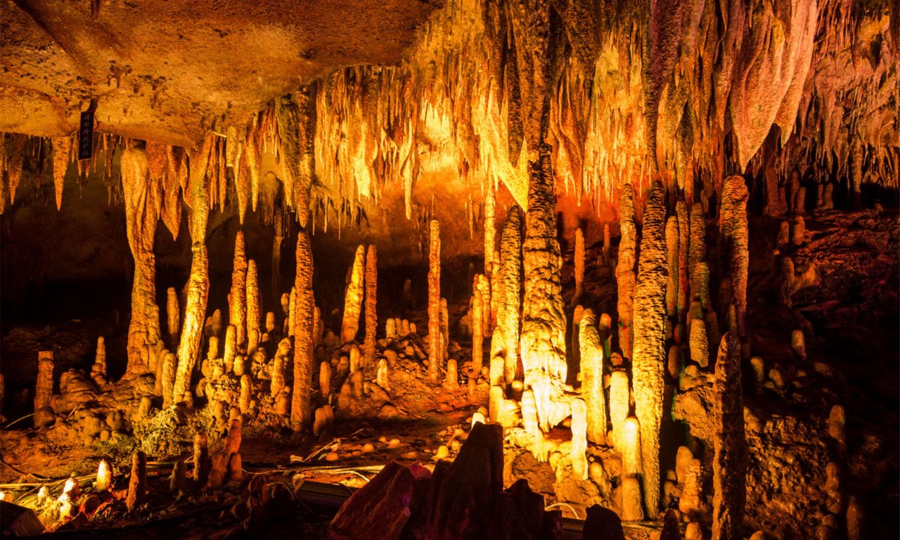 caves located southwest of the excavation site