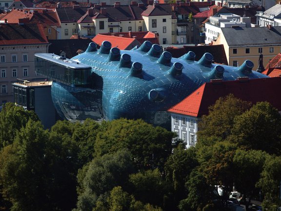 Aerial View Kunsthaus Graz