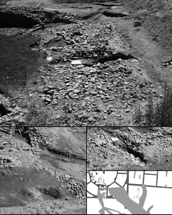 Durch Bachläufe verursachte Einschnitte im Bereich des Macellum