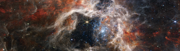 Aufnahme des James-Webb-Teleskops des Tarantula Nebels