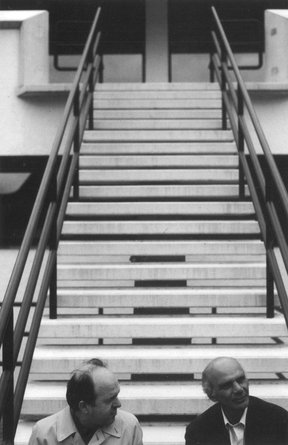 Othmar Barth und Leopold Gerstel in der Skischule Stams, 1982. Fotograf: unbekannt