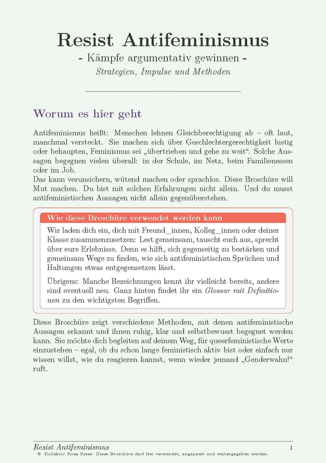 titelblatt der broschüre