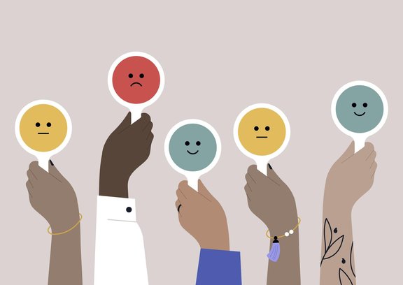 Studierendenvertretung, Hände mit Smileys