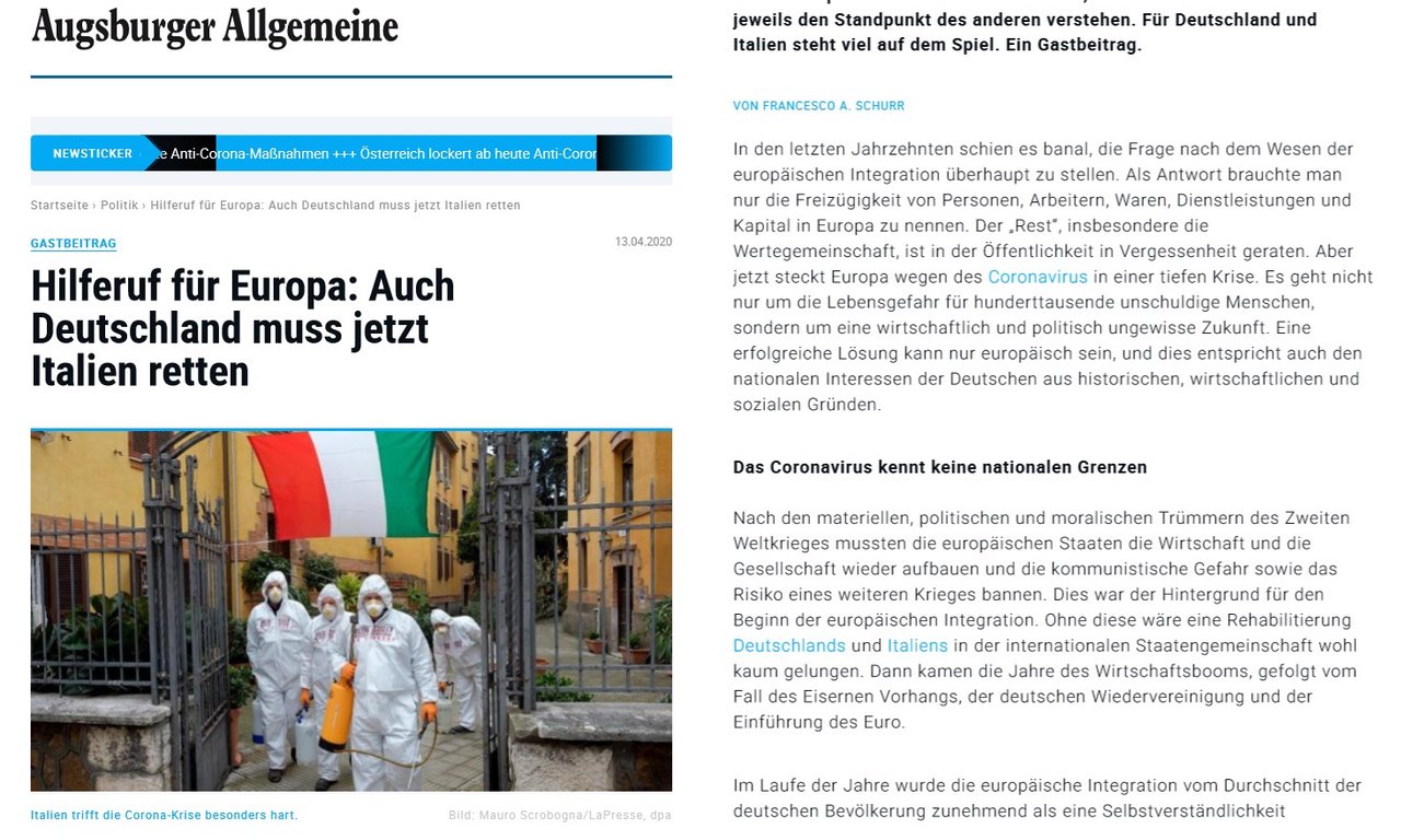 Gastkommentar von Francesco A. Schur - Augsburger Allgemeine