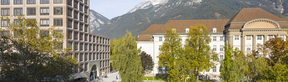Blick Agnes-Heller-Haus und Hauptgebäude