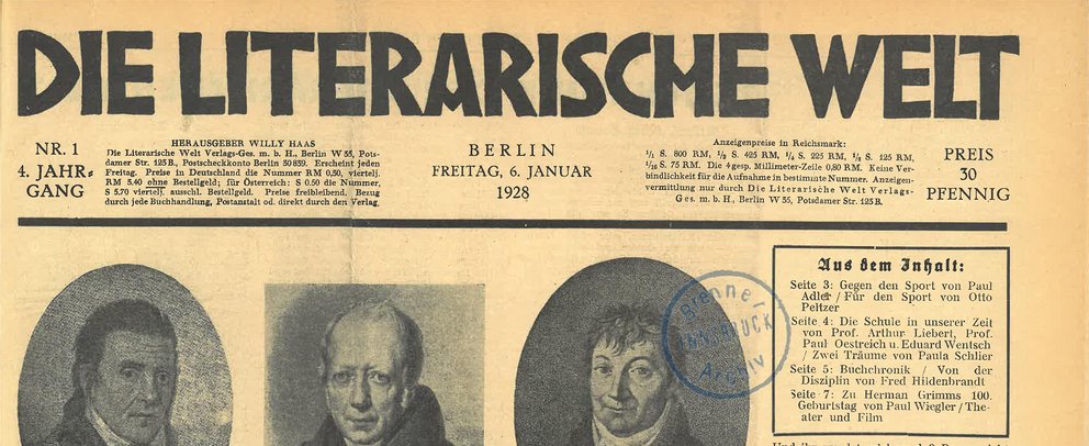 Die Literarische Welt, 6.1.1928, 4