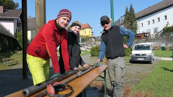 Rammkernsondierungen im ehemaligen Klostergarten von Traunkirchen