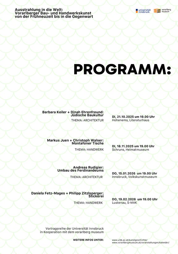 Veranstaltungen zur Vortragsreihe