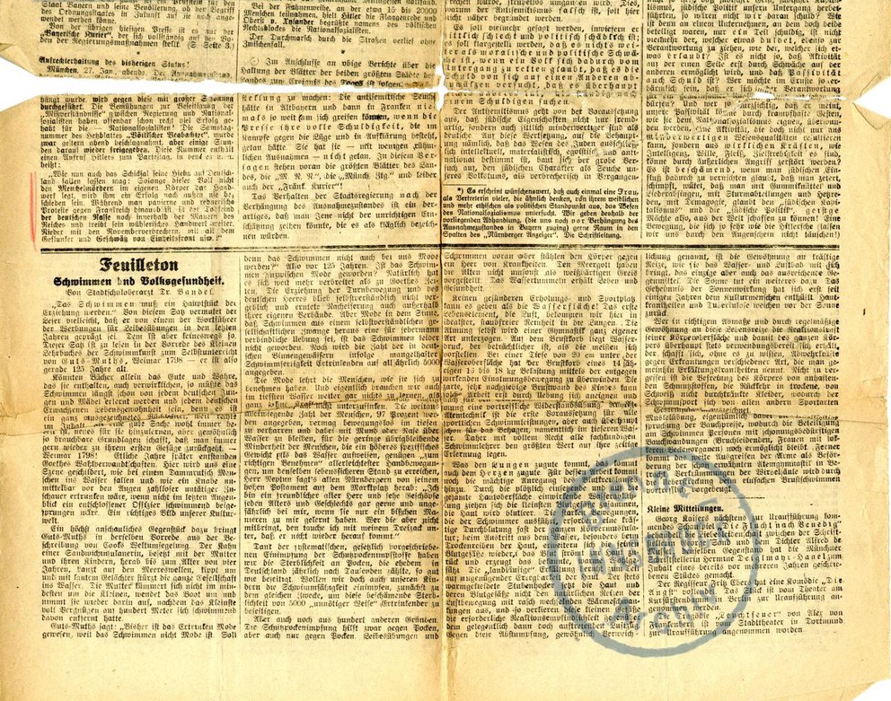 Nürnberger Anzeiger. Nürnberger Morgen-Zeitung. Organ für Vertretung aller freiheitlichen Volks-Interessen. Montag, 29. Januar 1923, 1–2.