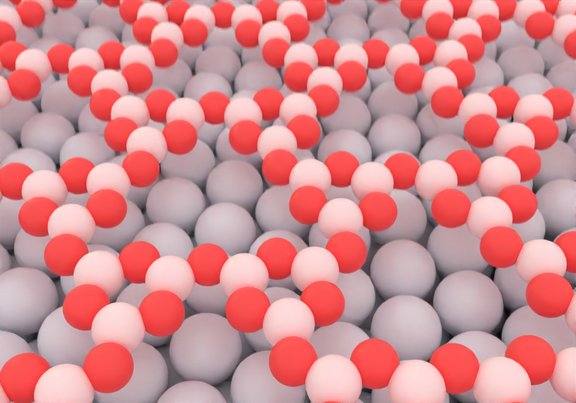 Modellierung der ringförmigen Molekülstruktur des Boroxid-Kristalls