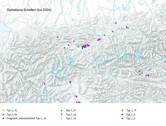 Kartierung der Fundstellen (Einzelfunde bis 2024)