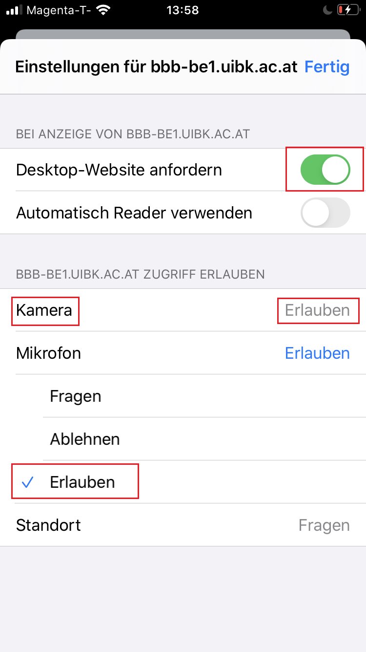 Mikro und Kameraeinstellungen IPhone