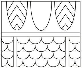 A-C1c/A1_B1/C1b (oben leere Palmetten und solche mit Zackenband in Folge, unten von Bändern unterteilte Schuppenfläche)