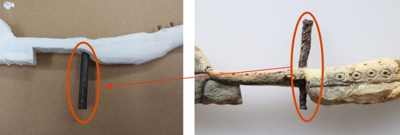 umgesetzter Eisenstift