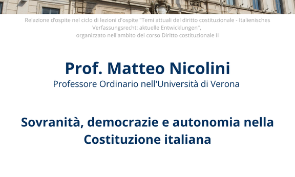 Poster relazione ospite prof. Matteo Nicolini