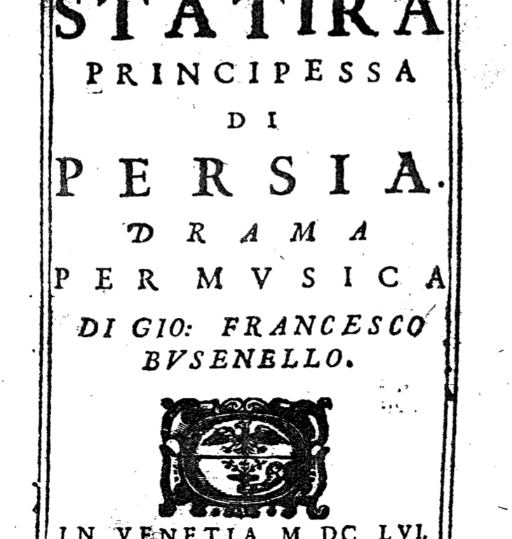 La Statira Principessa di Persia