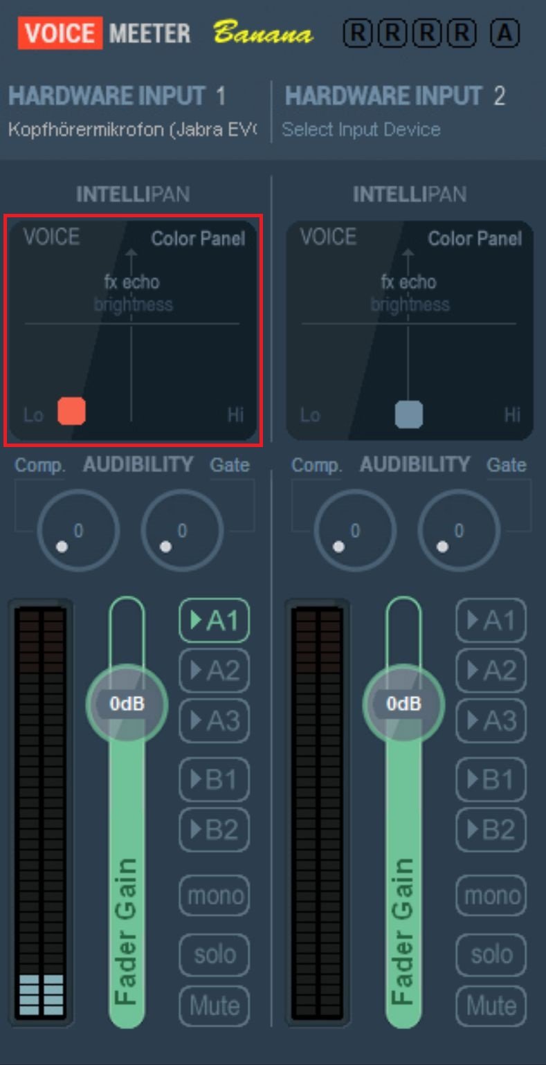 Voicemeeter Hardware Input Einstellungen Stimme