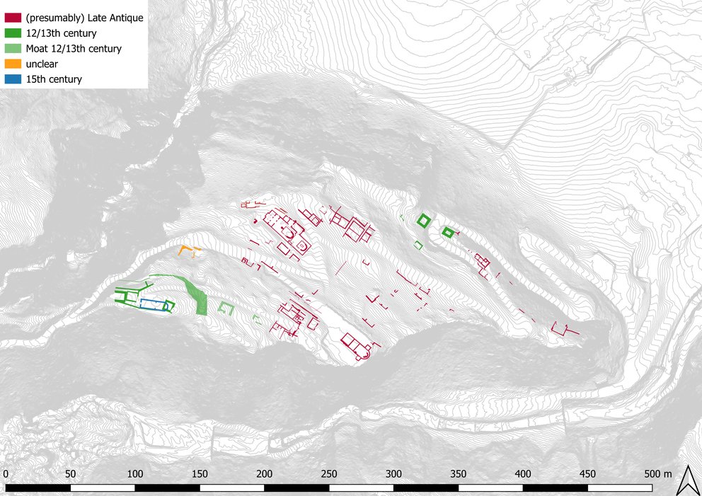 Befundübersicht zum Kirchbichl von Lavant