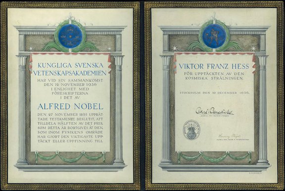 Nobel Prize certificate