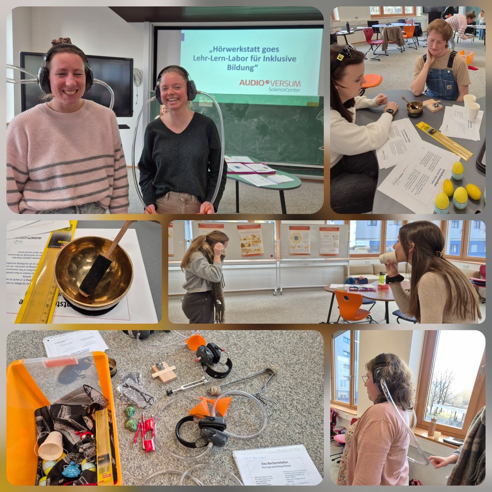 Materialien der Hörwerkstatt werden von Studierenden der Spezialisierung Inklusive Pädagogik erprobt