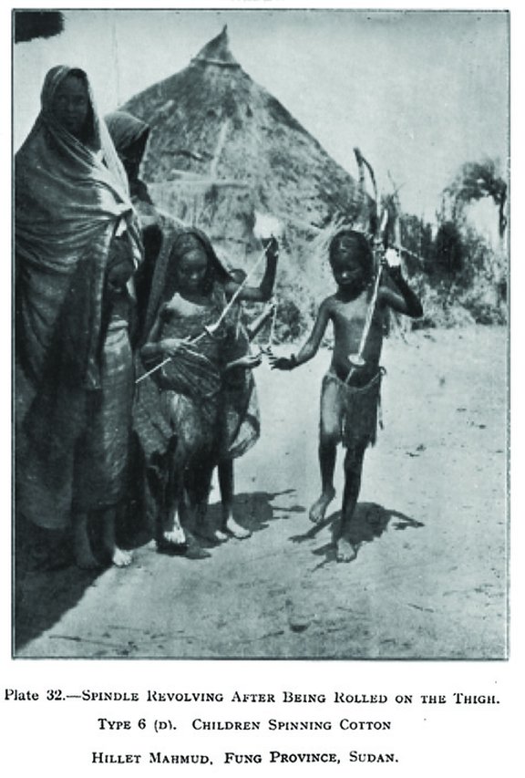 Sudan, children spinning cotton