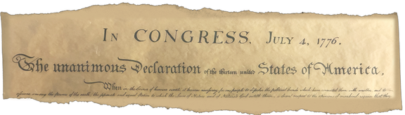 Photo of the top of the Declaration of Independence