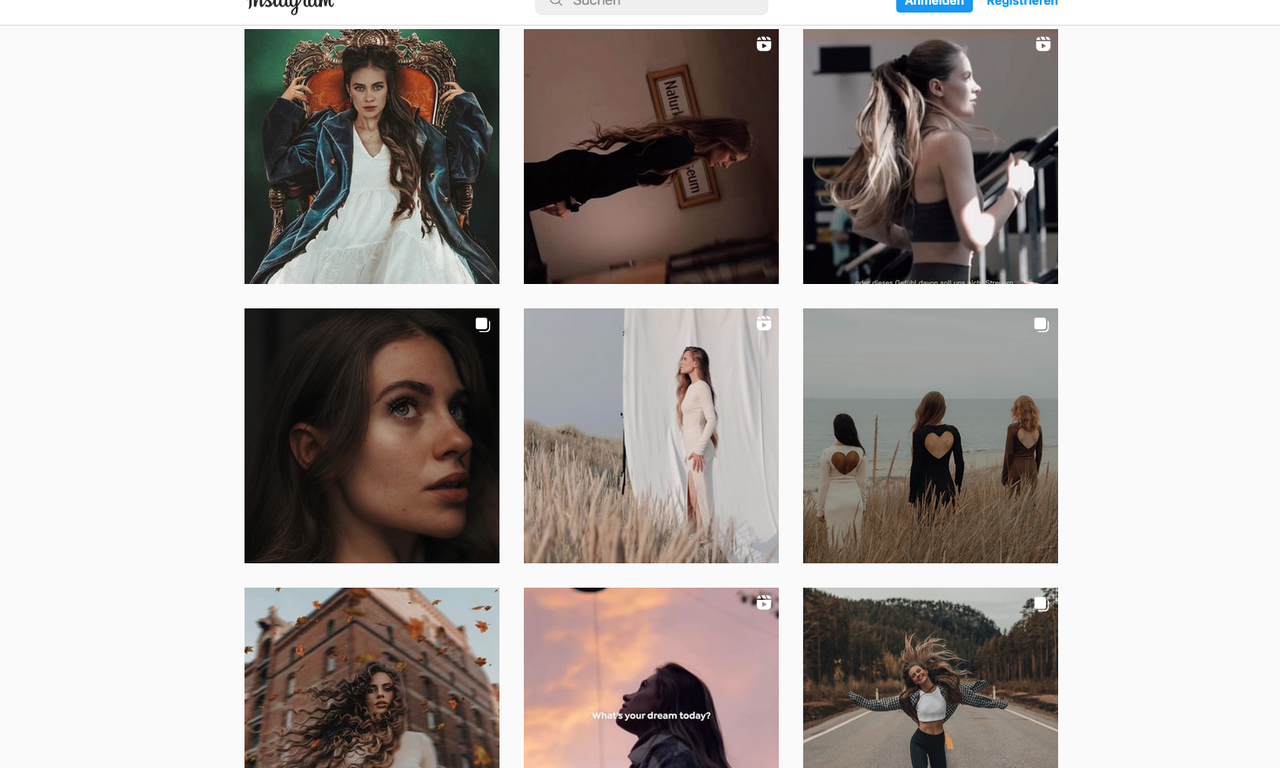 Screenshot eines Intragram-Profils