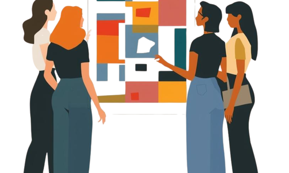 Symbol: Menschen vor einem Bild