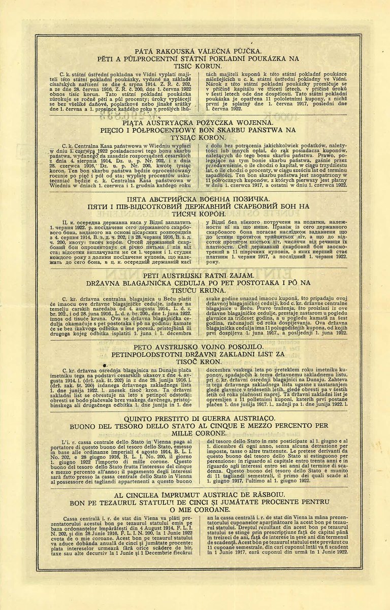 Kriegsanleihe Rückseite