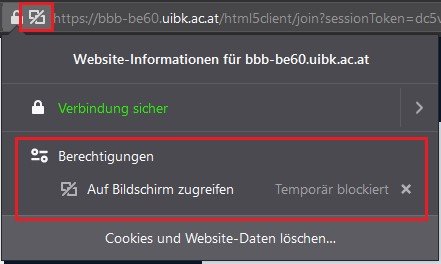 Firefox Bildschirm teilen blockiert 2