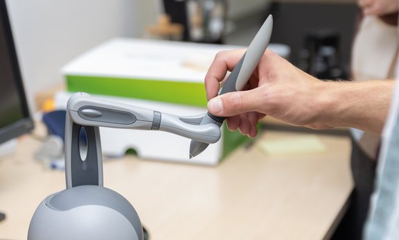 Haptic device in use