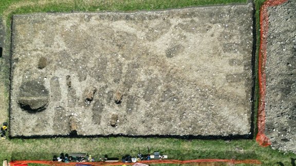 Drohnenaufnahme der Grabung 2022