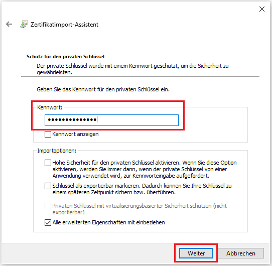 Installation persoenliches Zertifikat 3