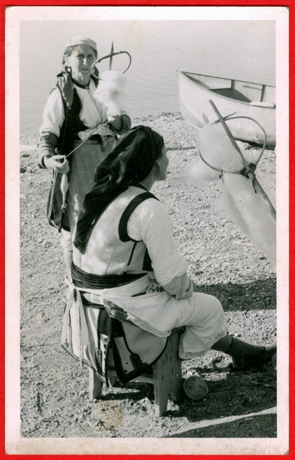 Greece, woman spinning