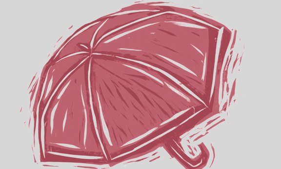 Zeichnung eines roten Regenschirms