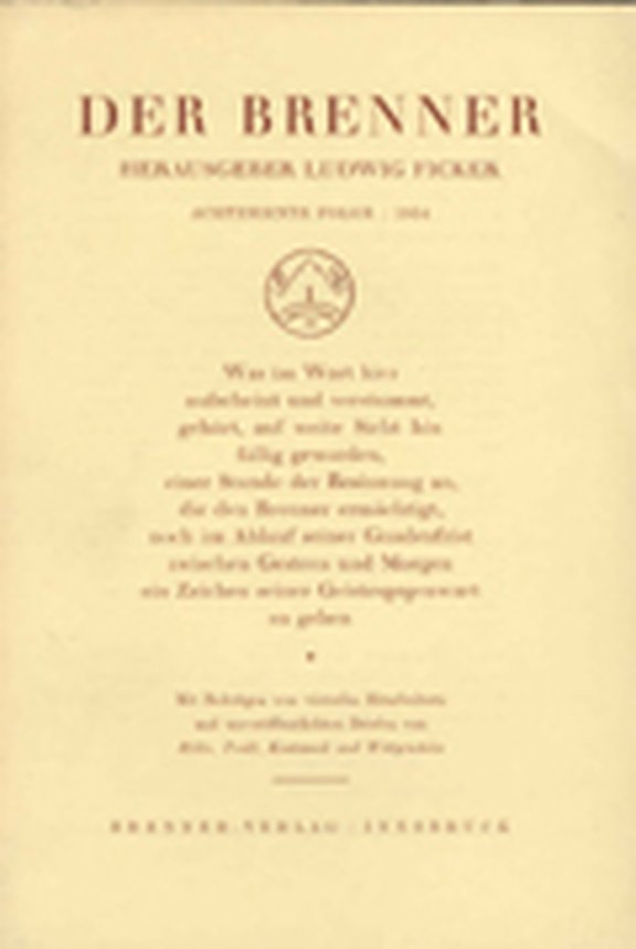 Zeitschrift "Der Brenner", Achzehnte Folge 1954 („Ende des Brenner“)